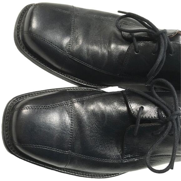 Johnston & Murphy Oxford Shoes Leather Black Men's 10 Dress‎ Shoe Business - Picture 2 of 14